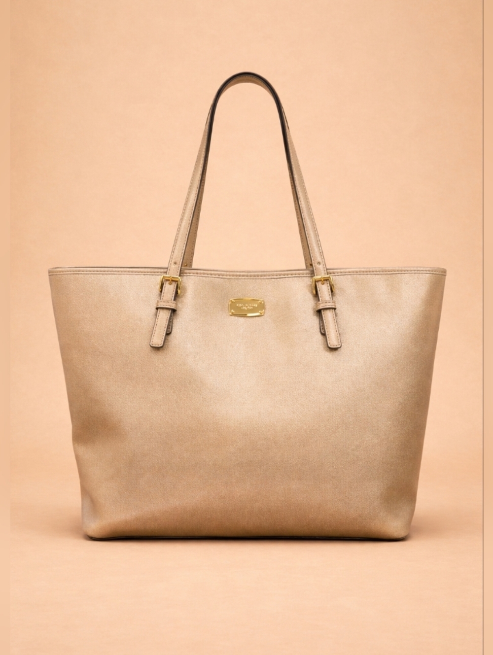 Michael Kors Jet Set Travel Large Saffiano Leather Tote Pale Gold NWT